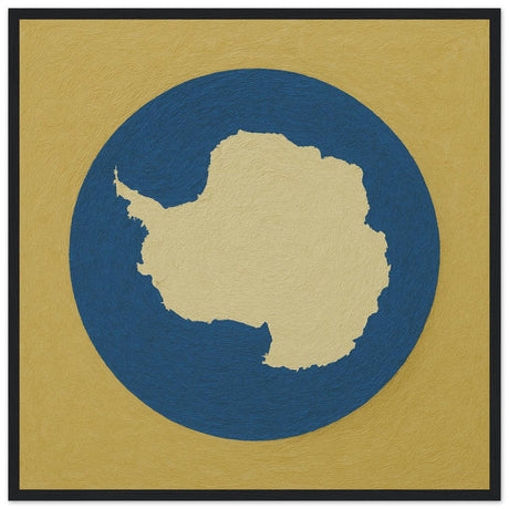 Cadre drapeau antarctique encadré en bois - pixelforma