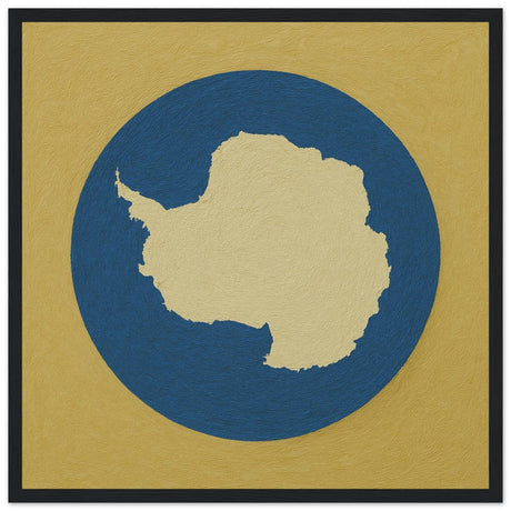 Cadre drapeau antarctique encadré en bois - pixelforma