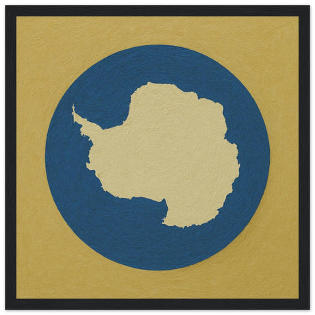 Cadre drapeau antarctique encadré en bois - pixelforma