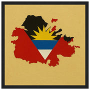 Cadre drapeau antigua-et-barbuda en bois finition élégante