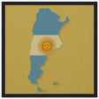 Cadre drapeau argentine affiche encadrée bois décoratif