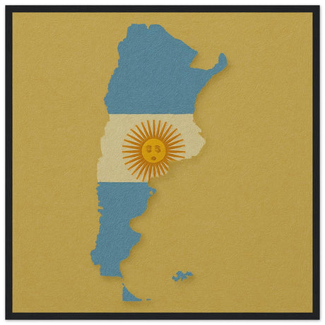Cadre drapeau argentine encadré en bois - pixelforma