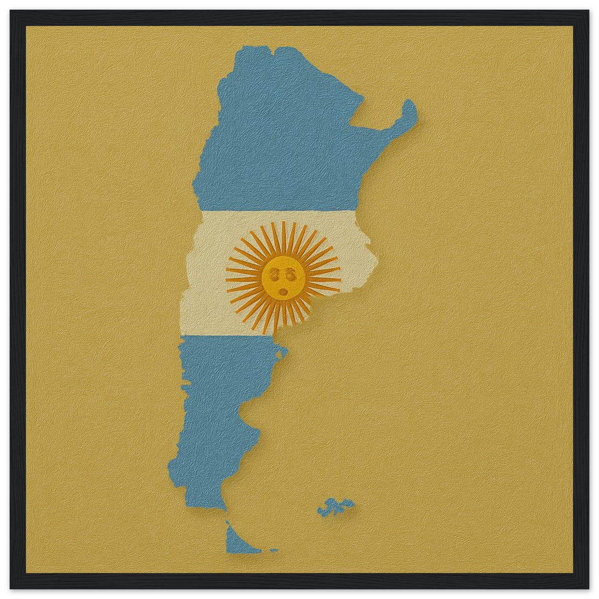 Cadre drapeau argentine encadré en bois - pixelforma