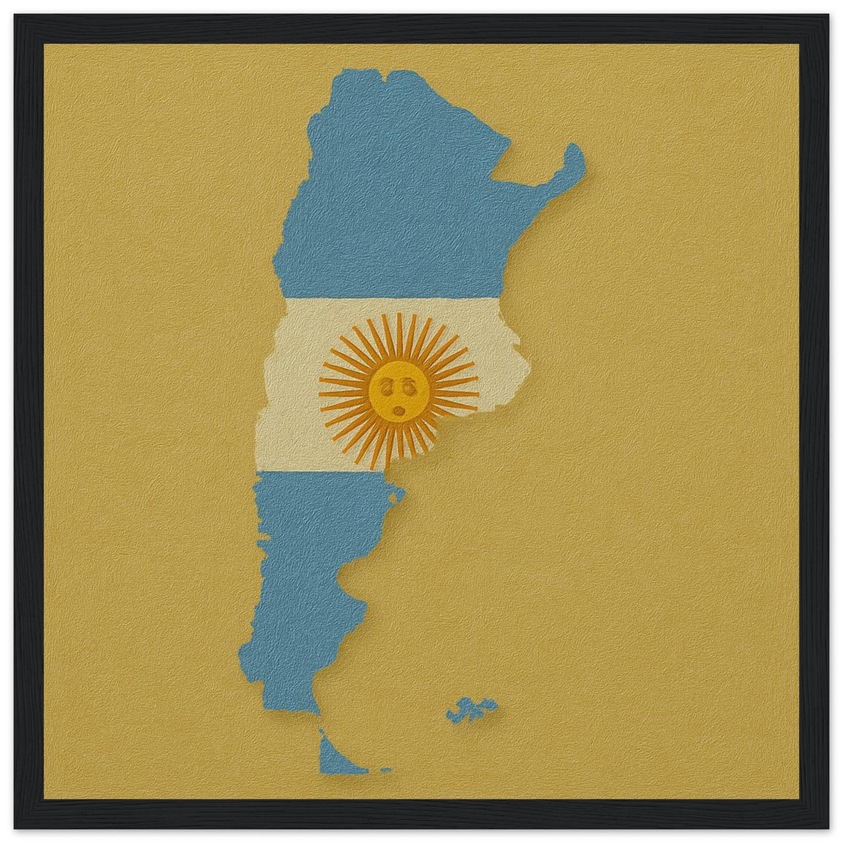 Cadre drapeau argentine encadré en bois - pixelforma