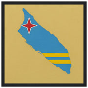 Cadre drapeau aruba bois affiche encadrée décoration murale