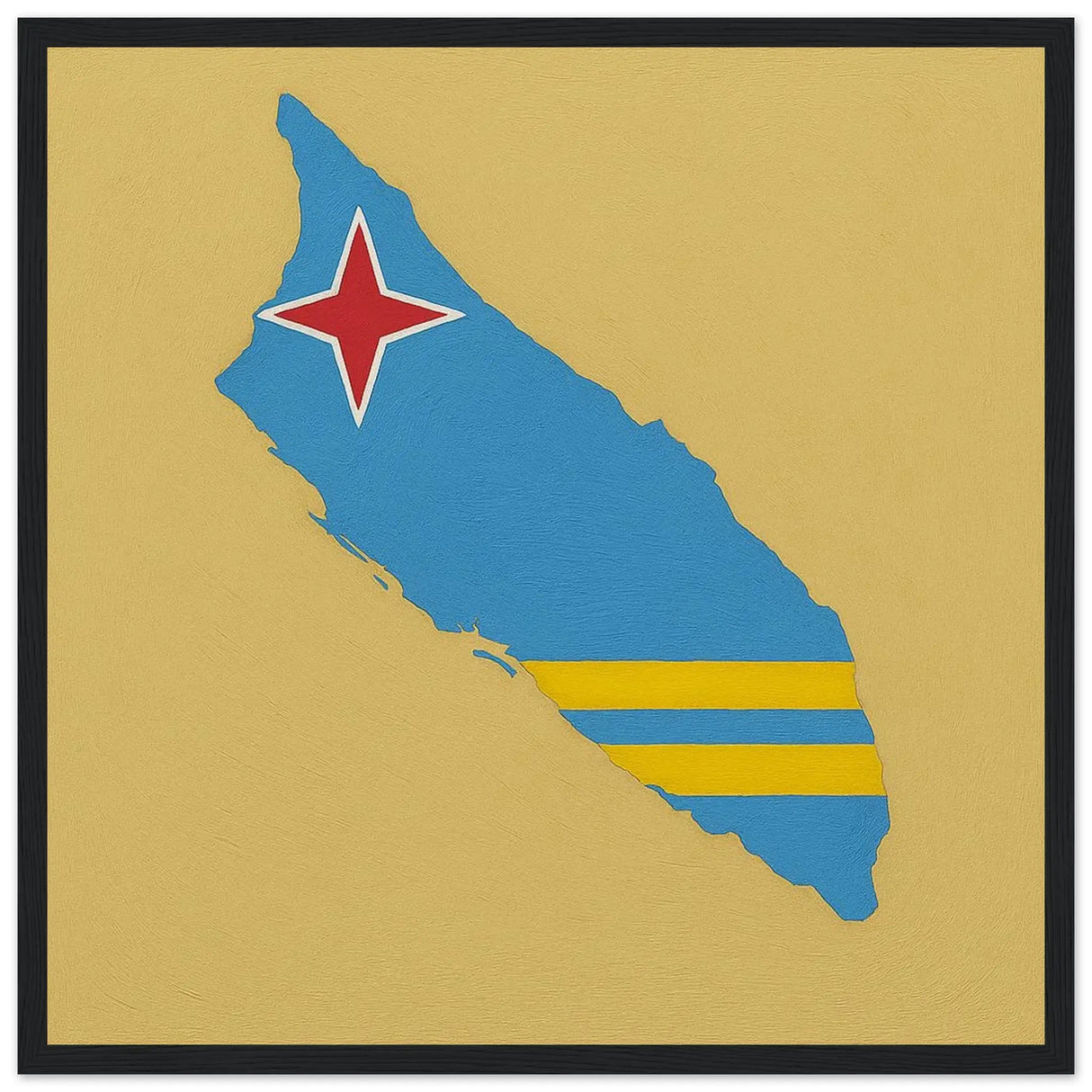 Cadre drapeau aruba bois affiche encadrée décoration murale