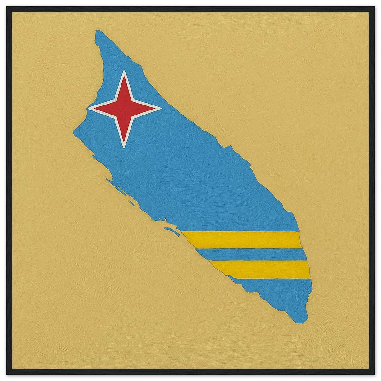 Cadre drapeau aruba bois affiche encadrée décoration murale
