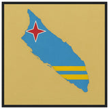 Cadre drapeau aruba bois affiche encadrée décoration murale