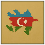 Cadre drapeau azerbaïdjan en bois finition élégante