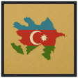 Cadre drapeau azerbaïdjan en bois finition élégante