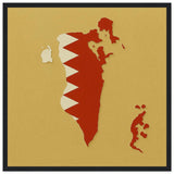 Cadre drapeau bahreïn en bois affiche encadrée décorative