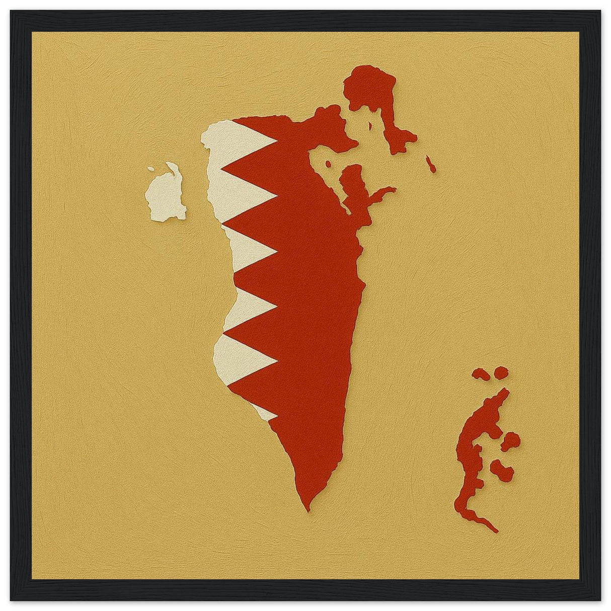 Cadre drapeau bahreïn encadré en bois - pixelforma