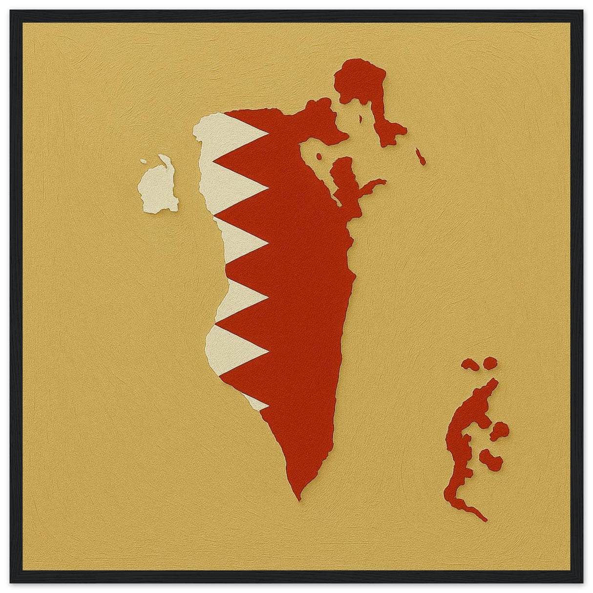 Cadre drapeau bahreïn encadré en bois - pixelforma