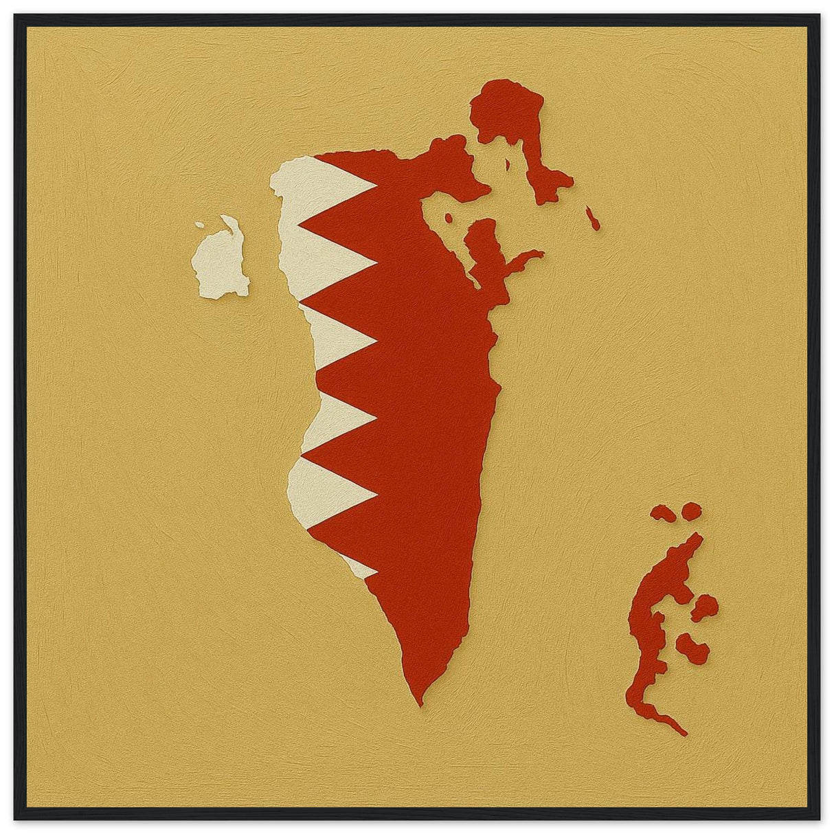Cadre drapeau bahreïn encadré en bois - pixelforma