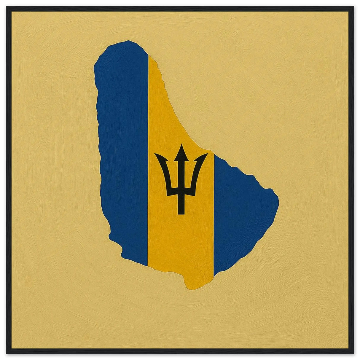 Cadre drapeau barbade affiche encadrée bois décoratif