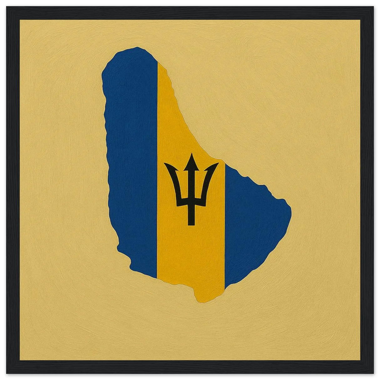 Cadre drapeau barbade affiche encadrée bois décoratif