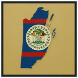 Cadre drapeau belize en bois finition élégante et durable