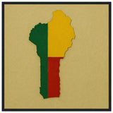 Cadre drapeau bénin en bois finition décorative