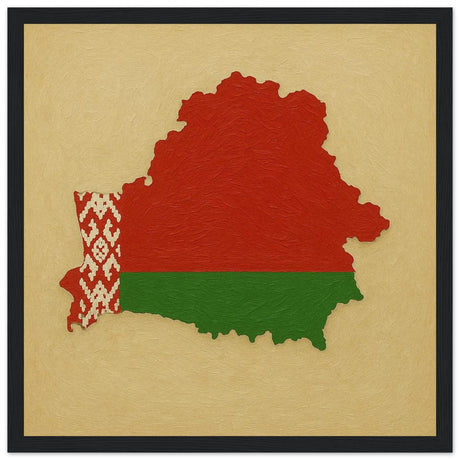 Cadre drapeau biélorussie affiche encadrée bois décoratif
