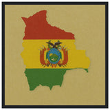 Cadre drapeau bolivie en bois affiche encadrée décorative
