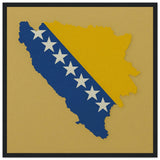 Cadre drapeau bosnie-herzégovine affiche encadrée bois