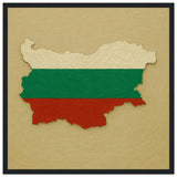Cadre drapeau bulgarie en bois affiche encadrée décorative