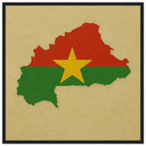 Cadre drapeau burkina faso en bois finition décorative