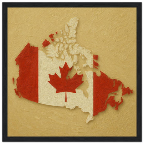 Cadre drapeau canada encadré en bois - pixelforma