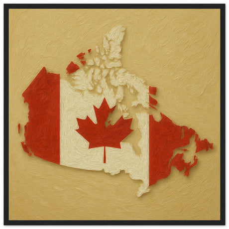 Cadre drapeau canada encadré en bois - pixelforma