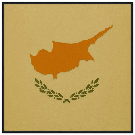 Cadre drapeau chypre bois décoratif affiche encadrée