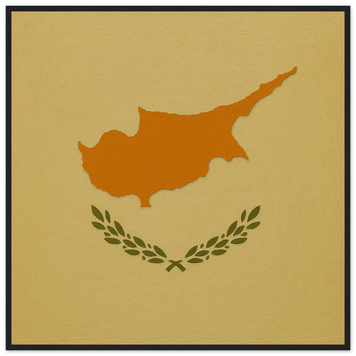 Cadre drapeau chypre encadré en bois - pixelforma