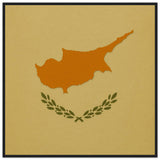 Cadre drapeau chypre encadré en bois - pixelforma