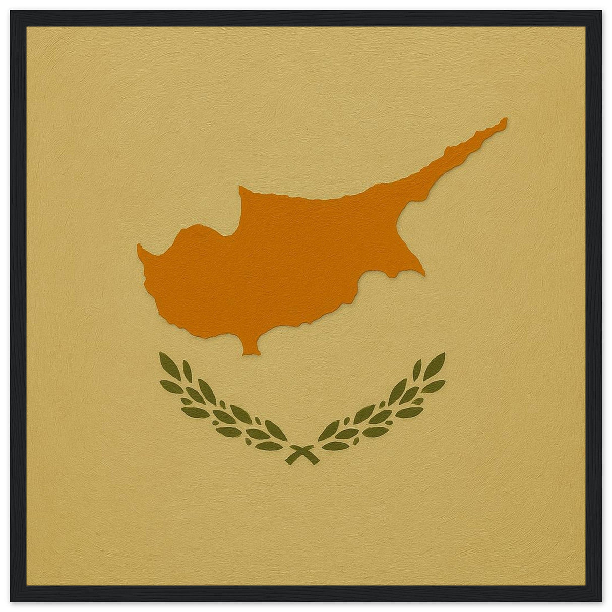 Cadre drapeau chypre encadré en bois - pixelforma