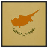 Cadre drapeau chypre encadré en bois - pixelforma