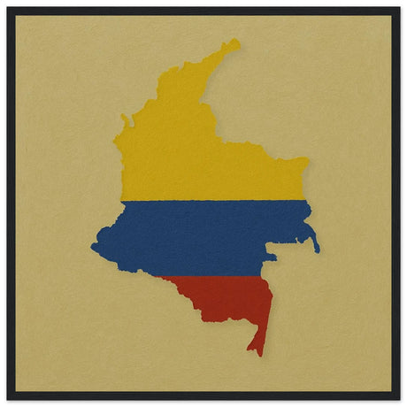Cadre drapeau colombie en bois finition décorative