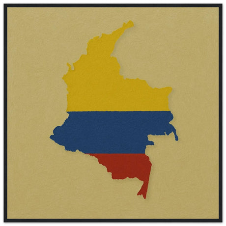Cadre drapeau colombie en bois finition décorative