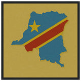 Cadre drapeau congo bois décoratif affiche encadrée