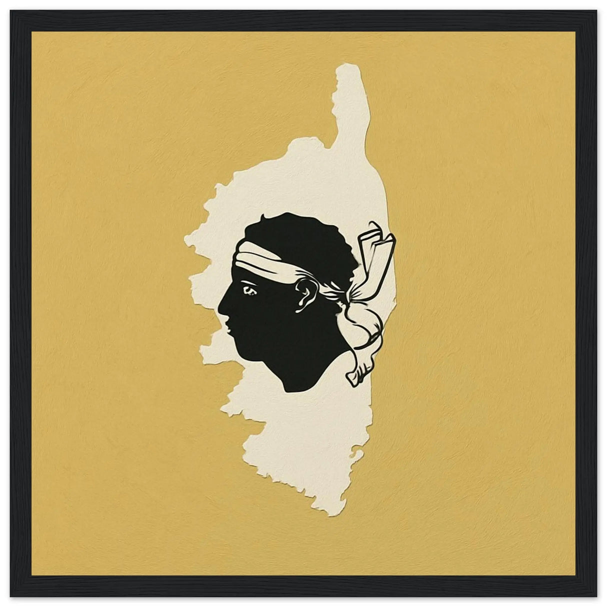 Cadre drapeau corse en bois affiche encadrée décorative