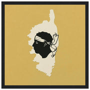 Cadre drapeau corse en bois affiche encadrée décorative
