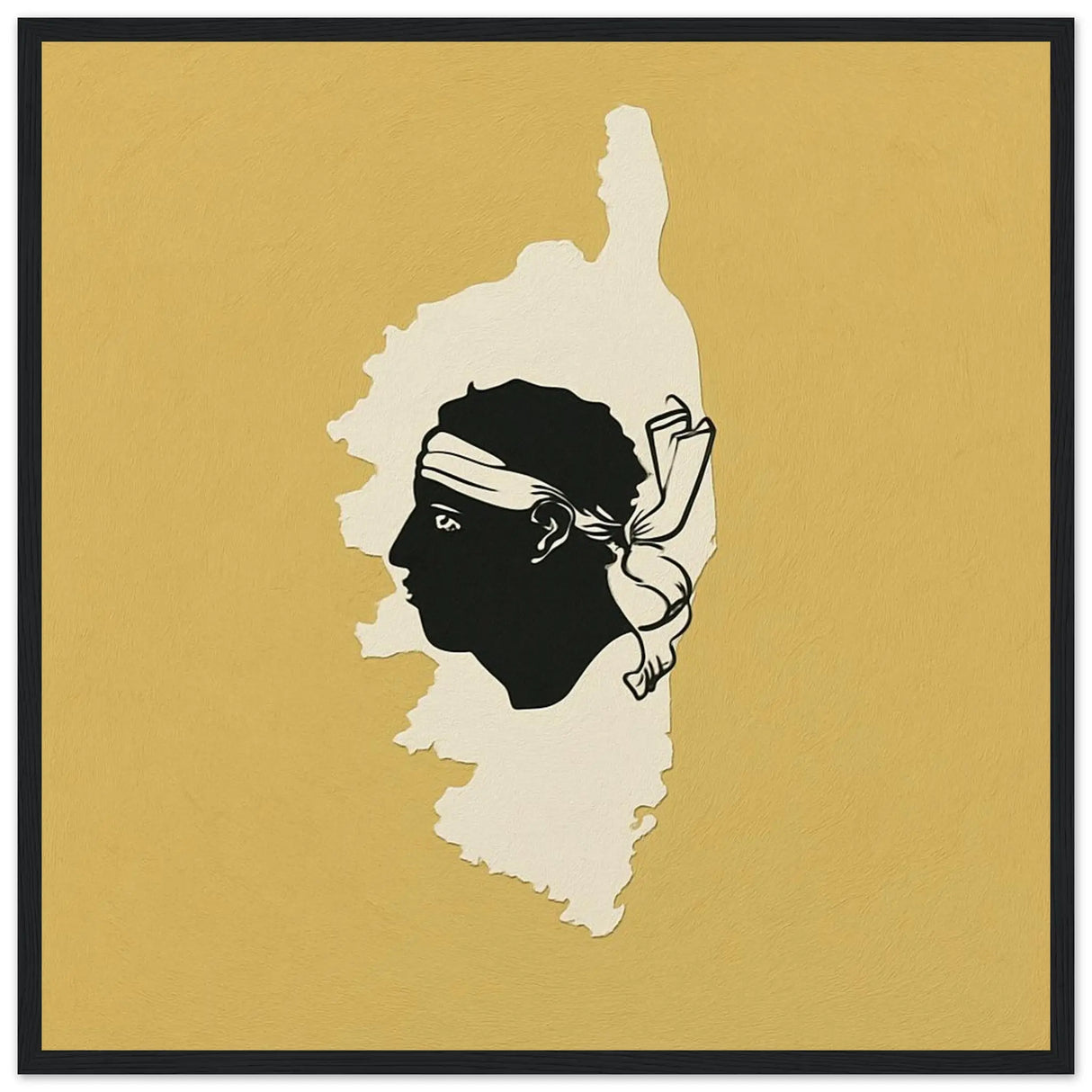 Cadre drapeau corse en bois affiche encadrée décorative