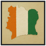 Cadre drapeau côte d’ivoire bois affiche encadrée décoratif