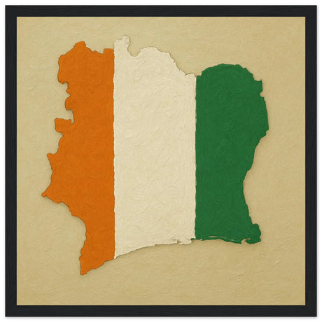 Cadre drapeau côte d’ivoire bois affiche encadrée décoratif