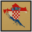 Cadre drapeau croatie en bois affiche encadrée décorative
