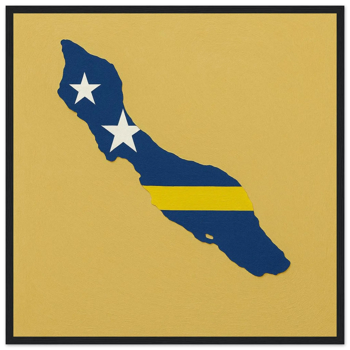Cadre drapeau curaçao affiche encadrée bois décoration murale