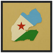Cadre drapeau djibouti affiche encadrée bois décoratif