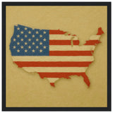 Cadre drapeau états-unis en bois affiche encadrée décor