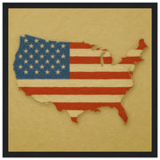 Cadre drapeau états-unis en bois affiche encadrée décor