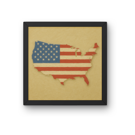 Cadre drapeau états-unis encadré en bois - pixelforma