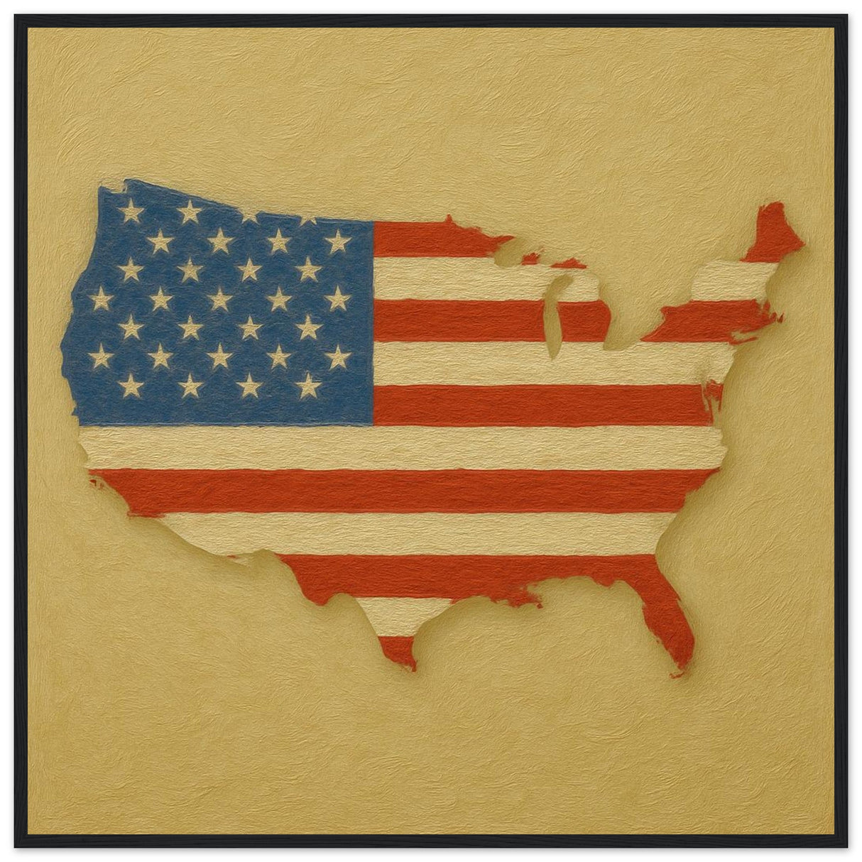 Cadre drapeau états-unis encadré en bois - pixelforma