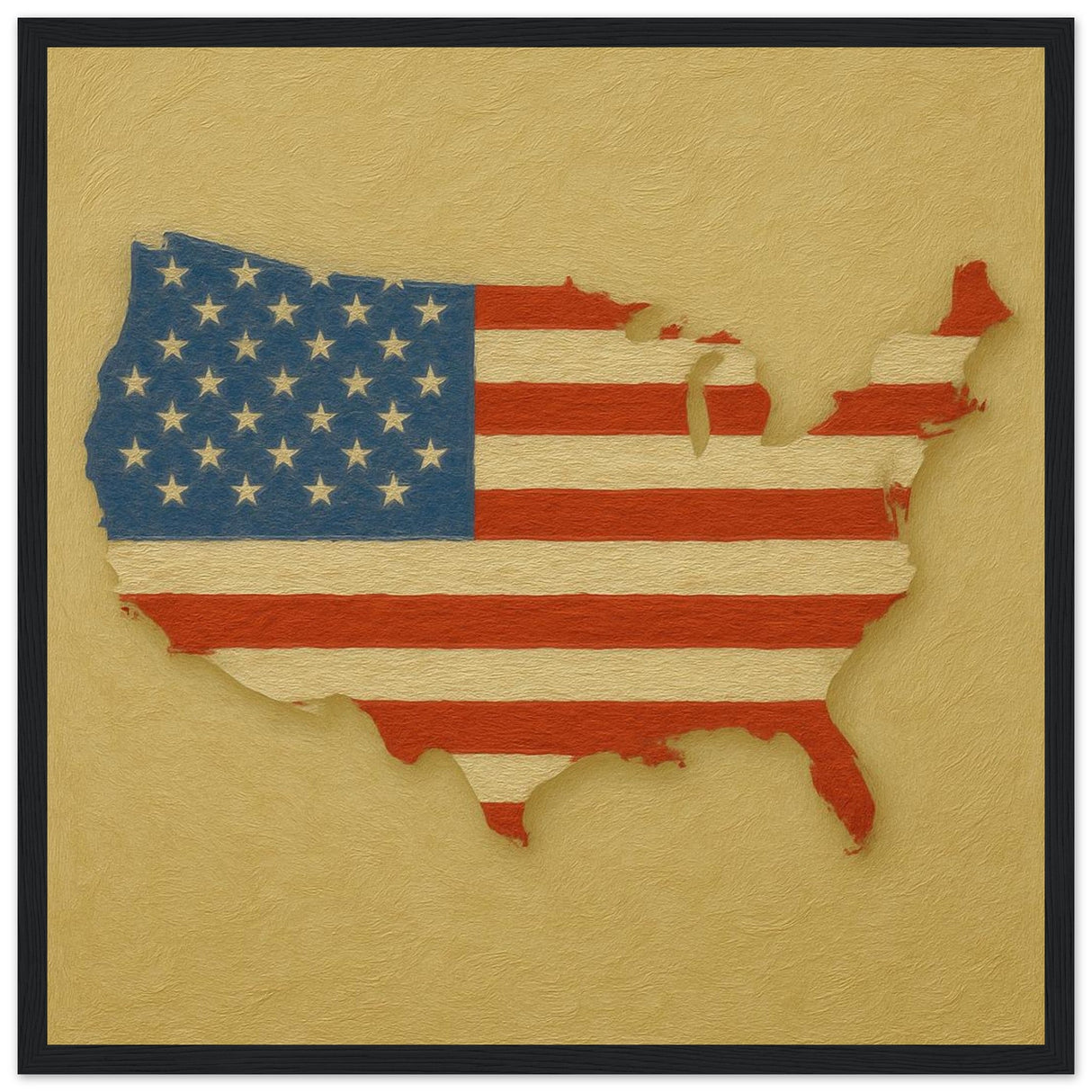 Cadre drapeau états-unis encadré en bois - pixelforma